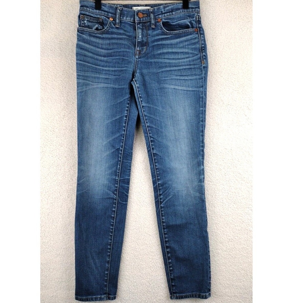 Madewell Skinny Jeans Medium Wash Size 28 Denim Button Fly Whiskering‎